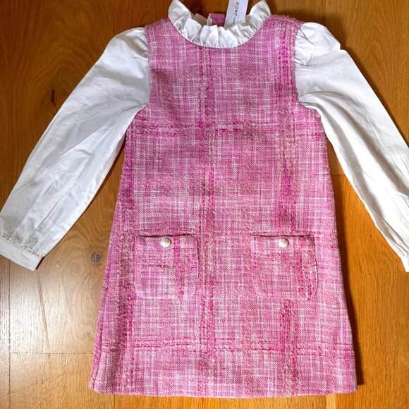 Janie and Jack Pink Tweed Dress Set - Size 6 (NWT) - Picture 2 of 6